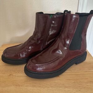 Franco Sarto Burgundy and Black Combat Boots